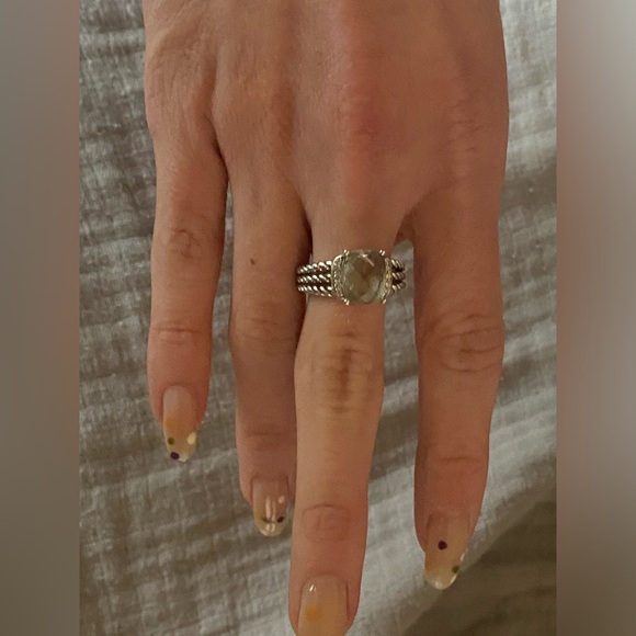 David Yurman Petite Wheaton Prasiolite & Diamond Ring - Picture 8 of 13